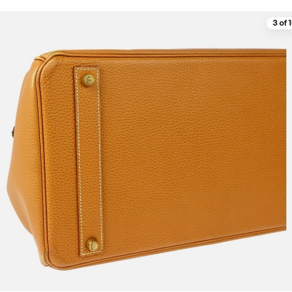 AUTHENTIC HERMES BIRKIN 40 Ardennes leather natural brown travel satchel - Picture 3 of 10